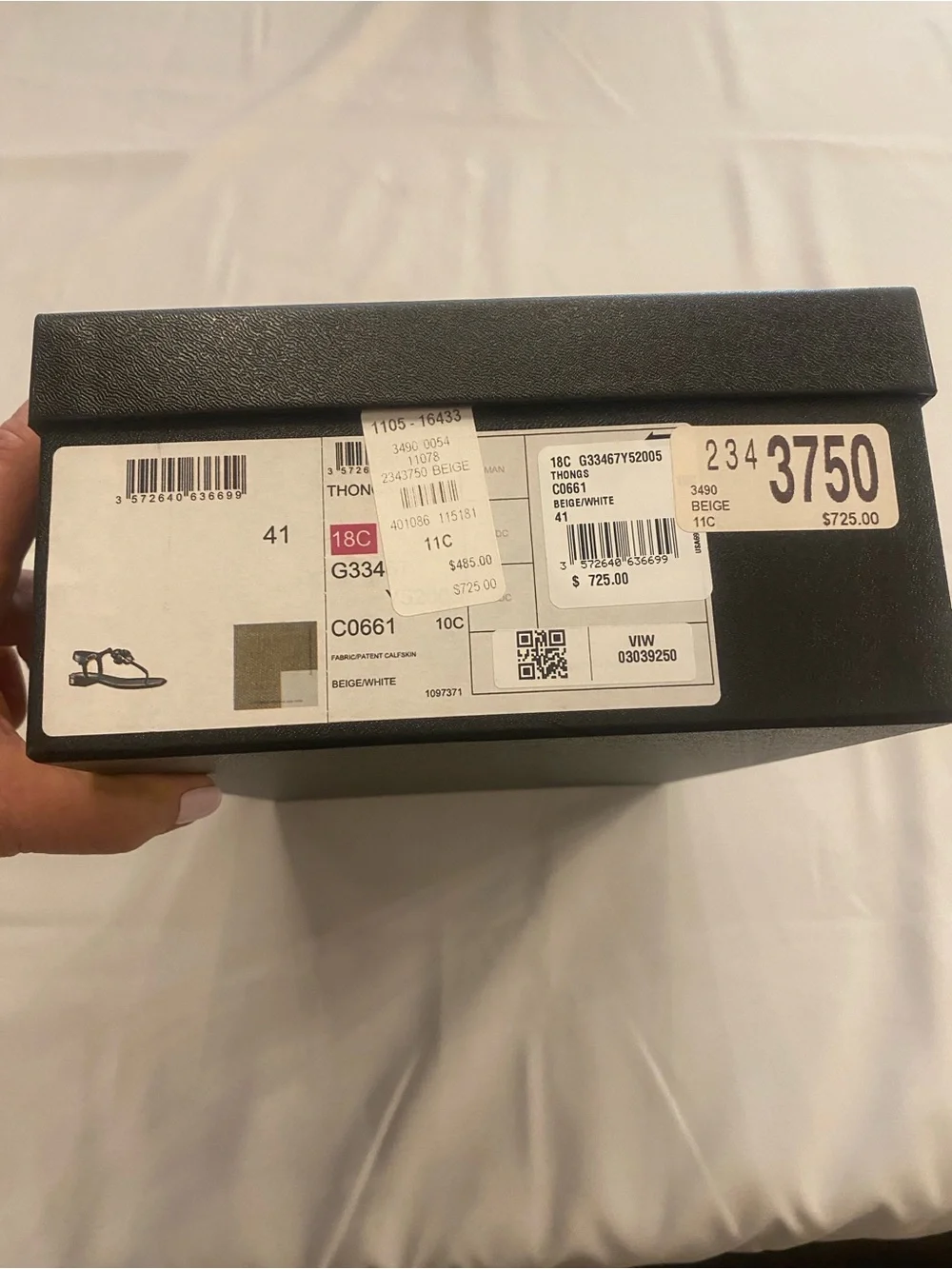 Chanel Women’s Camellia Thong Sandals Flower White Tan Size 41 with box